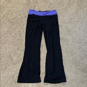 Women's Black and Purple Track Pants